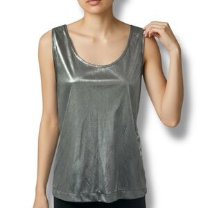 Hervé Leger Silver Metallic Disco Top sz M